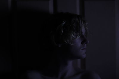 Close-up of man looking away