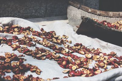 View of drying apples