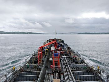 High angle view of sea against sky