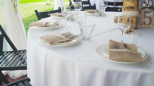 Place setting on table