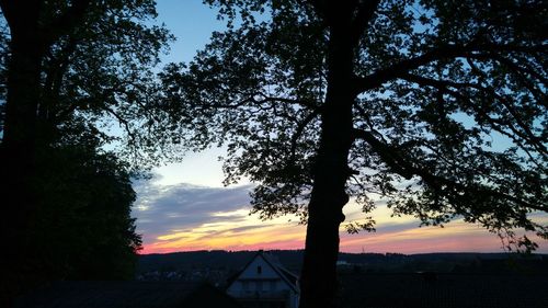 View of built structure at sunset