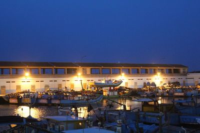 View of illuminated building