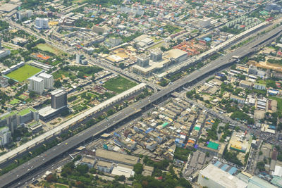 High angle view of cityscape