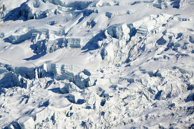 High angle view of snowcapped landscape