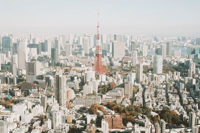 Aerial view of buildings in city