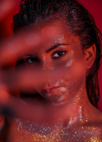 Close-up portrait of young woman