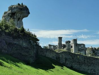 Low angle view of castle against sky