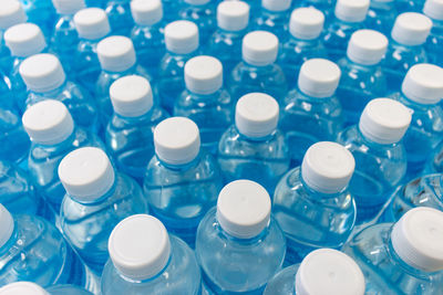 Full frame shot of water bottles