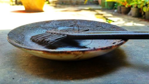 Close-up of dessert in bowl on table