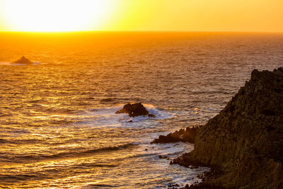 Scenic view of sea during sunset