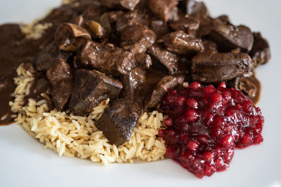 Close-up of dessert in plate