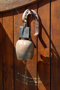 Close-up of old metal door