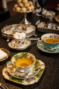 Close-up of tea served on table