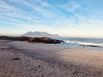 Scenic view of beach against sky