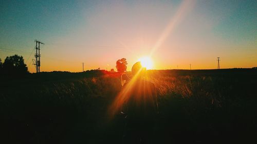 Sunset over field