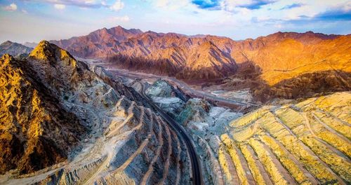 Scenic view of mountains against sky