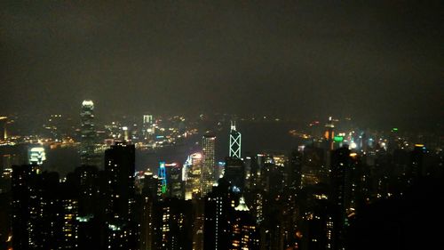 Illuminated cityscape at night