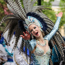 Full length of a young woman dancing