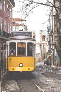 Cable car in city