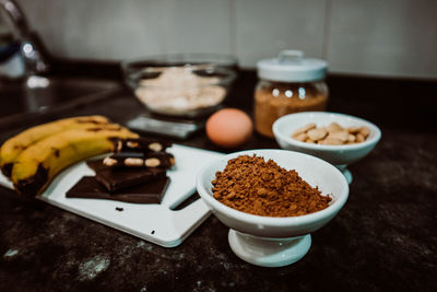 Close-up of food on table