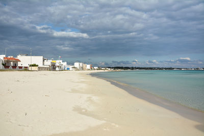 Scenic view of beach against sky