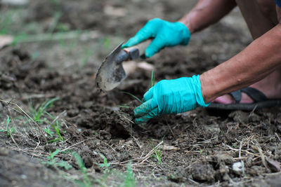 Man working on field