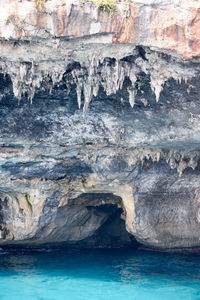 Rock formation in sea