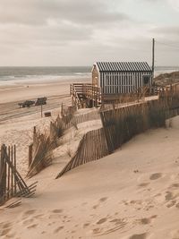 Scenic view of beach against sky