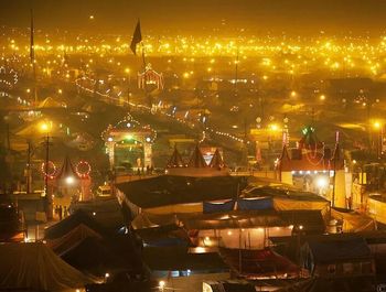 Illuminated cityscape at night