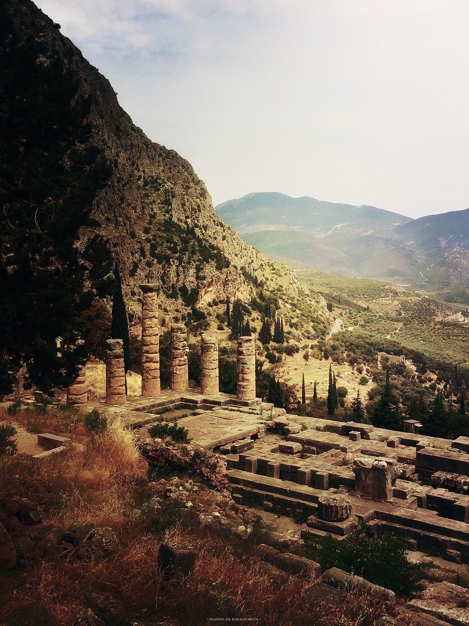 old ruin, built structure, no people, architecture, mountain, ancient, outdoors, history, tranquil scene, travel destinations, day, tranquility, scenics, nature, landscape, tree, beauty in nature, sky, ancient civilization, building exterior