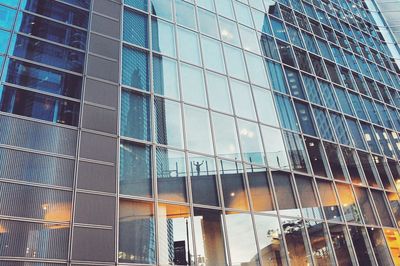 Low angle view of skyscrapers against sky