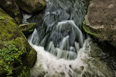 Scenic view of waterfall