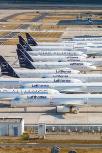 Airplane on airport runway