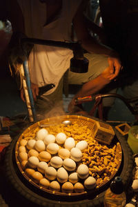 High angle view of people at market stall