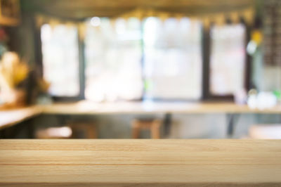 View of empty chairs and table in restaurant