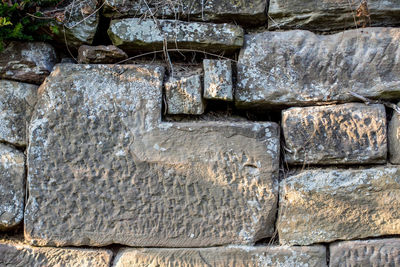 Close-up of stone wall