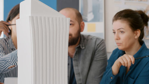 Portrait of business colleagues working in office