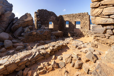 View of old ruins of building