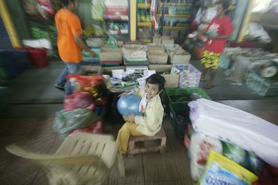 Close-up of men in shop