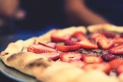 Close-up of tart on table