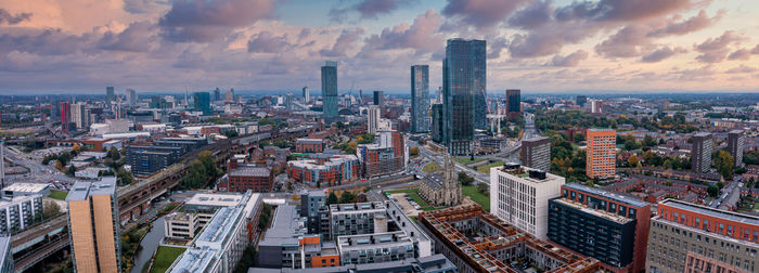 Aerial view of the st ann's church in manchester, uk.