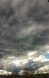 Low angle view of storm clouds in sky