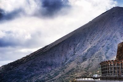 Low angle view of mountain against sky