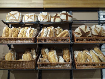 Bread loafs for sale at store