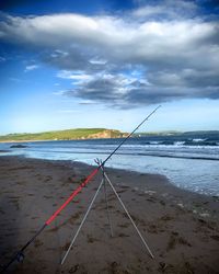 Scenic view of beach against sky