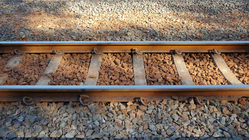 Close-up of railroad track