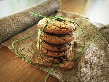 Close-up of cookies on table