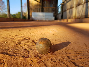 Surface level of metal structure on land