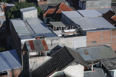 High angle view of buildings in city