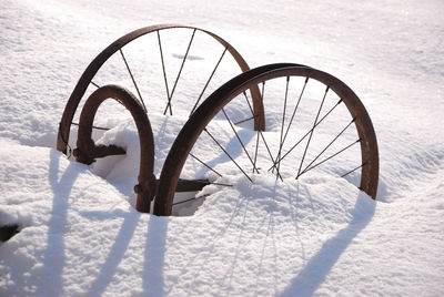 Close-up of snow on landscape